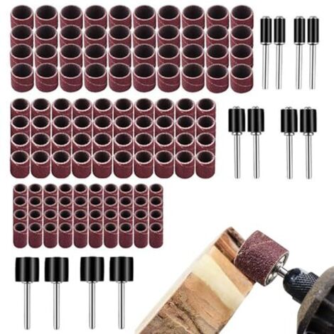 Manchons de tambour abrasif - Papier 132 pièces  Nettoyage des ponceuses à rouleaux polissage, rotatifs Améliorez l'efficacité du travail pour bois tendre, fibre verre, métal