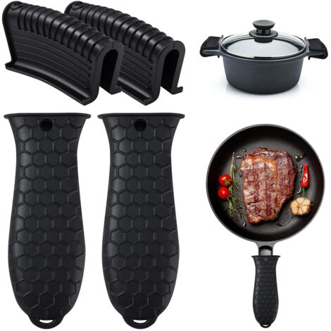 manchons silicone pour poignées chaudes, support assistance pour poêles fonte, four, wok