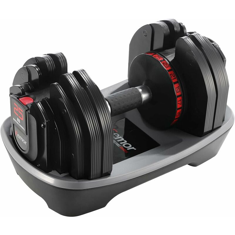 

Mancuernas de gimnasio ajustables de 25 kg, mancuernas ajustables, mancuernas de gimnasio con agarre de ajuste de peso, con bandeja, para ejercicio