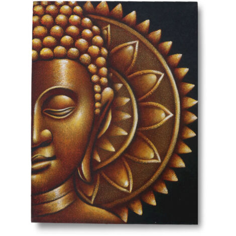Mandala Demi Bouddha Doré 60x80cm- Vendu par 1