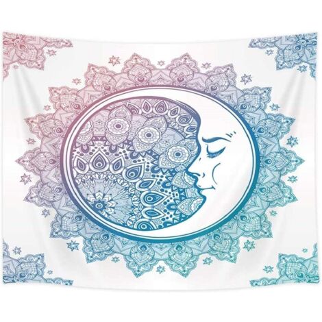 Mandala Tapestry, 230x180cm, Indian Bohemian Psychedelic Wall Tapestry Star Moon Tapestries Wall Hanging for Bedroom Living Room Dorm Decor