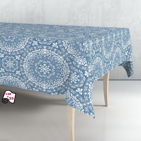 Mandala-Tischdecke, Wachstuchrolle, Blau, 140 cm x 25 m, Exma