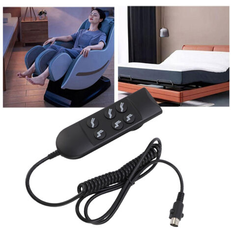 Mando a distancia de 6 botones para silla de ruedas eléctrica reclinable, mango de ABS con conector de 5 pines para 2 motores.