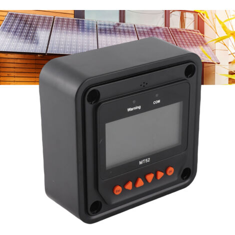 Mando a distancia MT52 con pantalla LCD para controladores de carga solar – Compatible con TRACER, BN, Landstar, Viewstar – Interfaz RJ45, plástico, tamaño 114 x 114 mm, incluye cable de 2 m y accesor