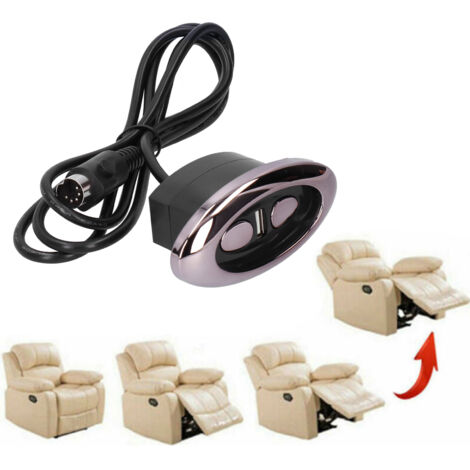 Mando a distancia para silla de ruedas eléctrica ajustable: controlador manual de 5 pines con 2 botones y puerto USB.