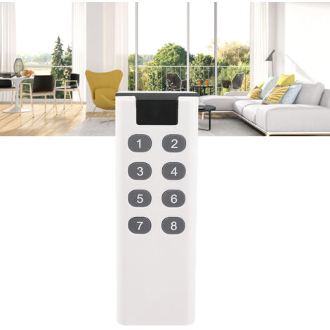 Mando a distancia universal de 433 MHz [Función de aprendizaje de código digital] [8 botones] [Alcance de transmisión de 1000 m] [Chip moderno] [Ligero: 40 g] [Batería de 12 V y 23 A incluida]