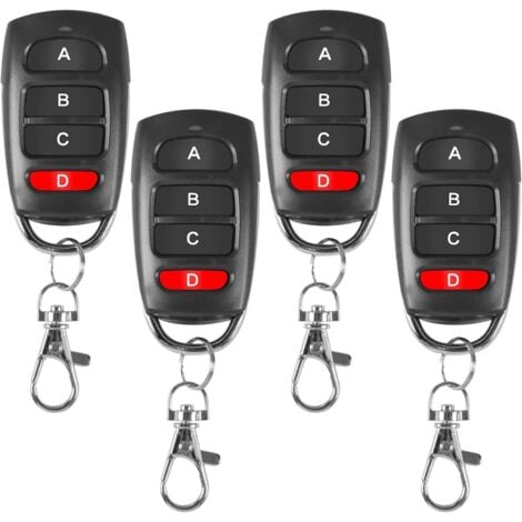 SJQKA Mando a distancia universal para puertas, paquete de 4 mandos a distancia universales, mando a distancia para puerta de garaje, mando a distancia para puerta corredera, mando a distancia para puerta a