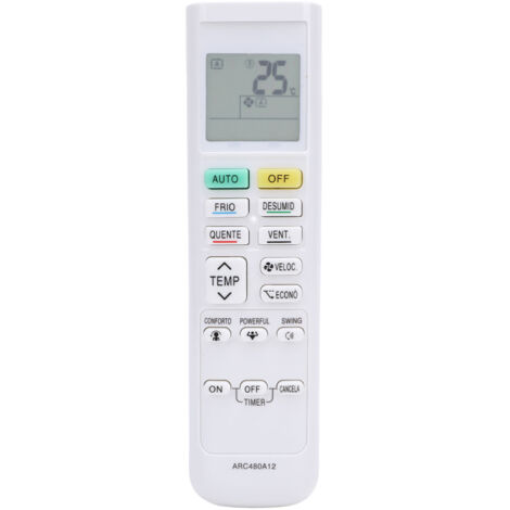 Mando de aire acondicionado ARC480A12 con baterías reemplazables compatible ARC480A11, ARC480A13, ARC480A9, ARC480A49, ARC480A53, ARC480A55