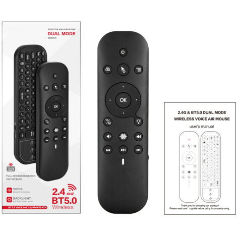 Mando de TV G60SPRO con teclado y giroscopio 6 ejes para Smart TV y PC