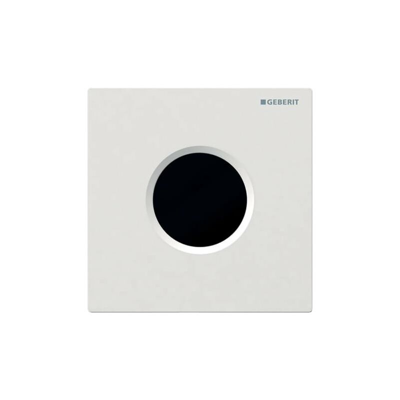 

Mando de urinario Geberit con desagüe electrónico, funcionamiento a través de la red eléctrica, placa de recubrimiento tipo 01, color: blanco-alpino