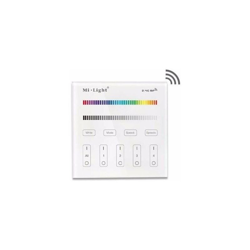 

Mando Inalambrico Pared RGB+W 4Zonas RF 2,4Ghz