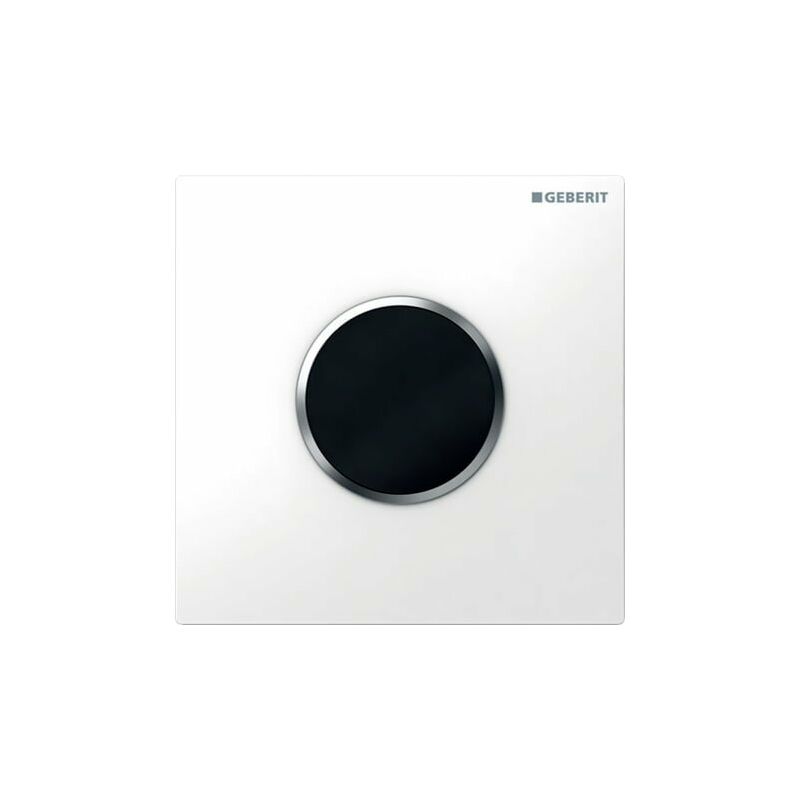 

Mando para urinario Geberit con desagüe electrónico, funcionamiento con batería, tapa tipo 10, color: blanco / cromado mate - 116.035.KL.1