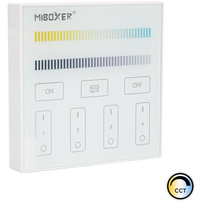 

Mando RF para Regulador LED CCT 4 Zonas MiBoxer B2 Seleccionable (Cálido-Neutro-Frío) - Seleccionable (Cálido-Neutro-Frío)