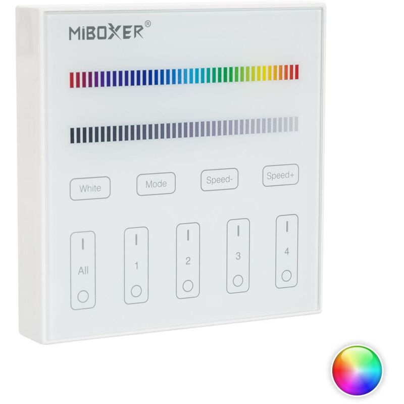 

Mando RF para Regulador LED RGBW 4 Zonas MiBoxer B3 RGBW - RGBW