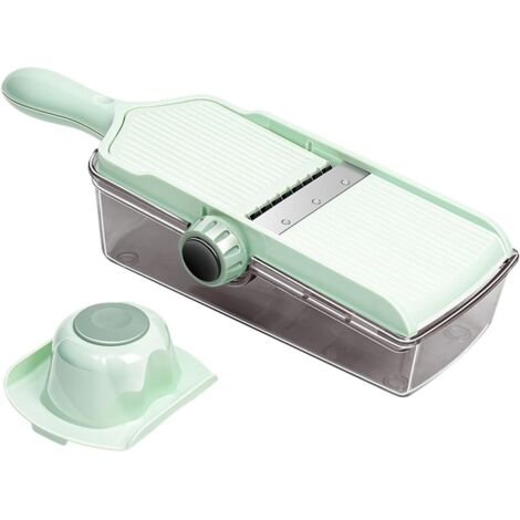 Mandolina da cucina efficiente - Tagliaverdure manuale - Affettaverdure e tagliaverdure - Grattugia per cipolle con contenitore
