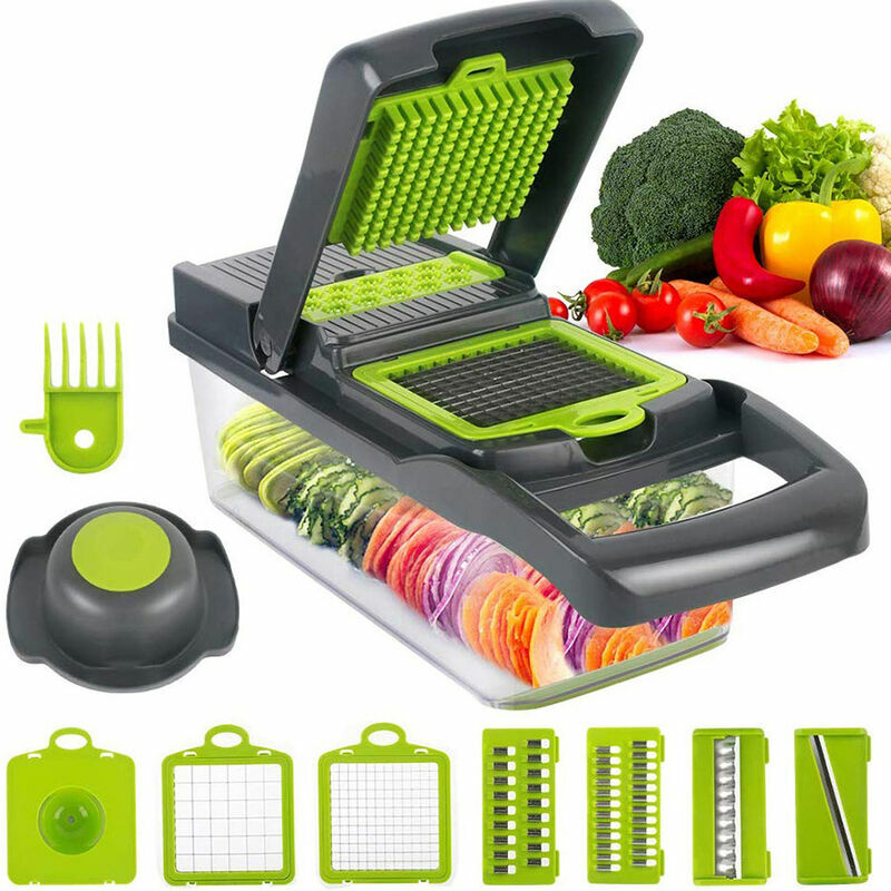Mandolina de cocina manual, cortador de verduras multifunción 13 en