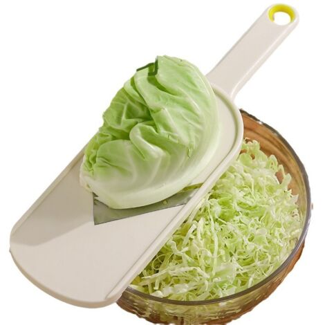 Mandolina multifuncional portátil: hoja en V de acero inoxidable con cepillo de limpieza, mango cómodo, fácil de limpiar, ideal para la cocina. Puede picar verduras, frutas, queso e incluso cortar pat