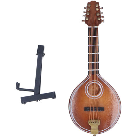 Mandoline 8 Cordes Miniature Modèle Artisanal Élégant, Idée Cadeau Déco Maison Économie d'Espace