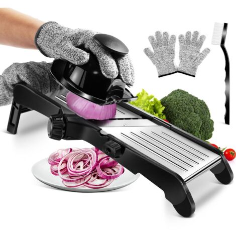 Mandoline de Cuisine Réglable et Professionnelle, Coupe-Légumes Multifonctions en Acier Inoxydable, avec Lame Tranchante Intégrée, Mandoline Japonaise pour Tranche, Julienne et Gaufre