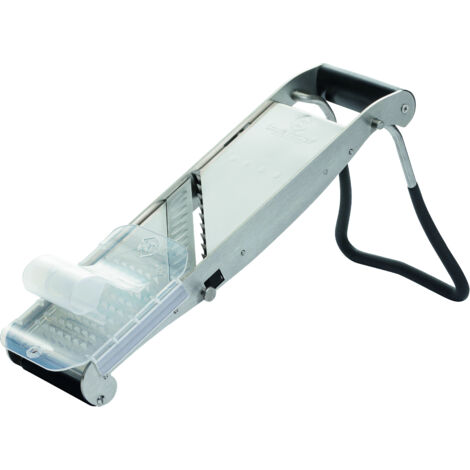 Mandoline Inox Compact Pro + 2 blocs effileurs 2 et 10 mm + poussoir - Louis Tellier
