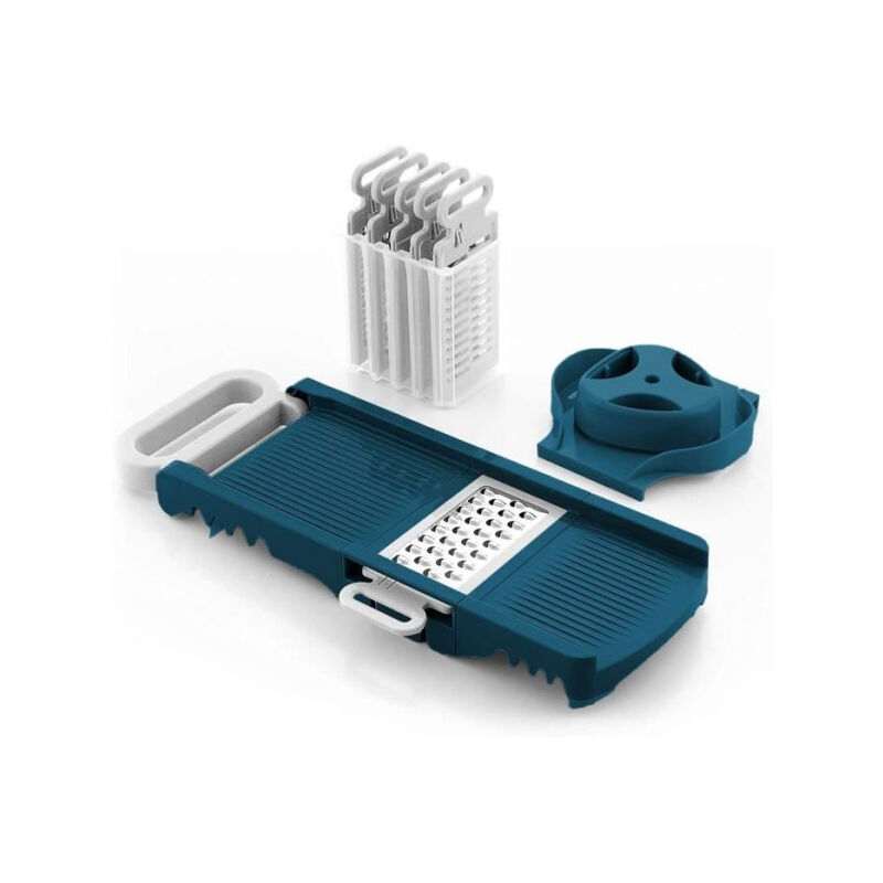Arthur Martin - Mandoline pliable AMM530 - 6 en 1 - 3 Lames de râpes et 3 lames de coupes légumes - Acier inoxydable