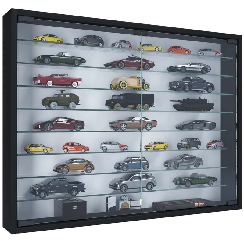 Ebuy24 - Vitrine murale Mandosa h. 60 x l. 80 x p. 10 cm Noir