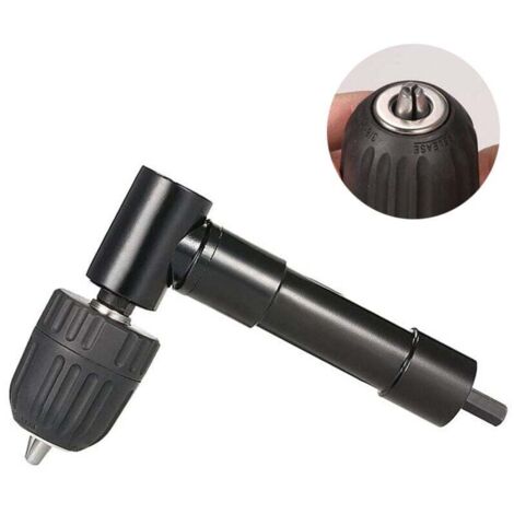 Mandril de ángulo recto autoajustable de 90°, portabrocas de codo de liberación rápida, accesorio de ángulo de broca de destornillador, adaptador de broca de mandril, accesorio de ángulo recto para ta