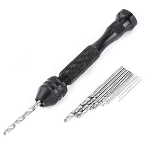 Mandril de taladro manual, herramientas manuales Chignoles, broca helicoidal micro manual con tornillo de 10 pasadores, herramientas de perforación rotatoria para madera