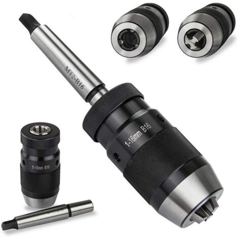 Mandril de taladro sin llave Crediri de 1 a 16 mm B16 para torno