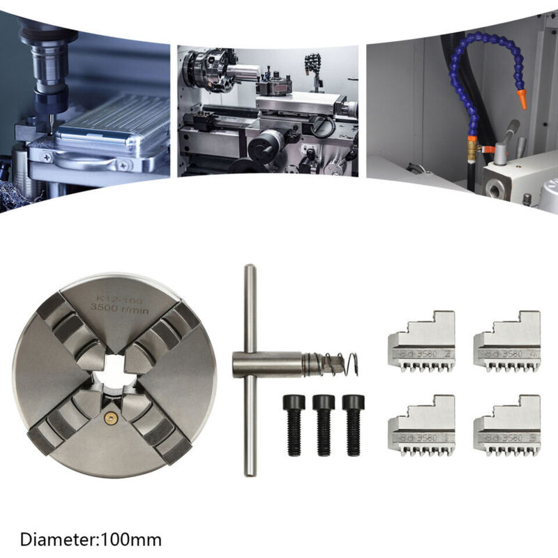 Senderpick - Mandrin à 4 griffes à centrage automatique Bride Fixe Pour Tour 100mm