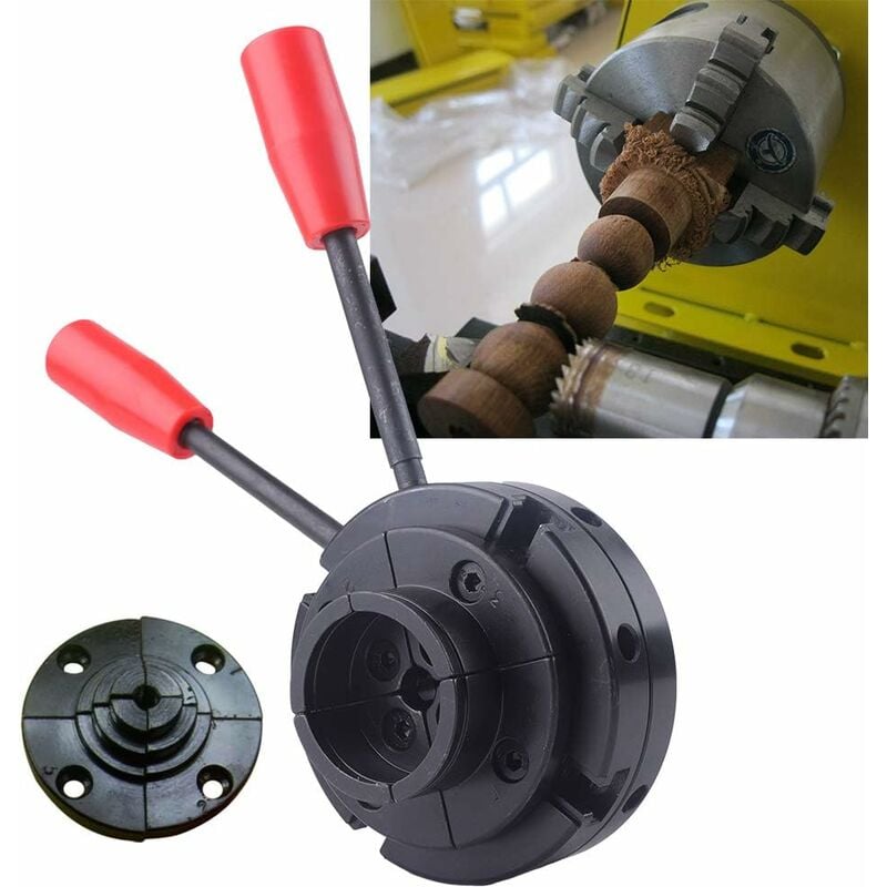 Senderpick - Mandrin à 4 mâchoires M18 x 2.5 Mandrin d'établi pour tour à bois Mandrin à 4 mâchoires auto-centrant 95 mm avec 2 outils auxiliaires