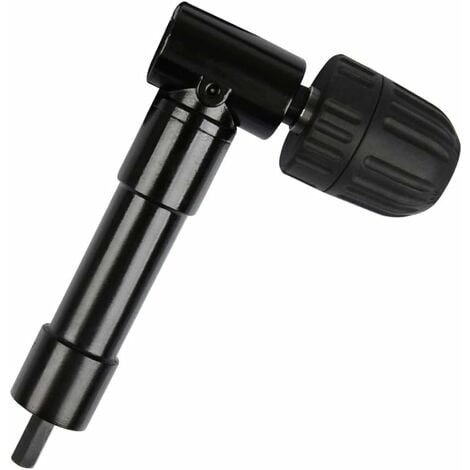 Mandrin à Angle Droit 90° Auto-Serrant, Mandrin Coude de Perceuse à Dégagement Rapide Embout Visseuse Renvoi d'angle Adaptateur de Foret de Mandrin Renvoi d'angle Droit pour Perceuse