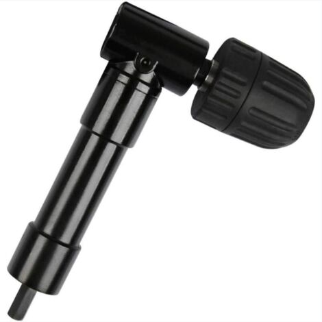Mandrin à Angle Droit 90° Auto-Serrant, Mandrin Coude de Perceuse à Dégagement Rapide Embout Visseuse Renvoi d'angle Adaptateur de Foret de Mandrin Renvoi d'angle Droit pour Perceuse