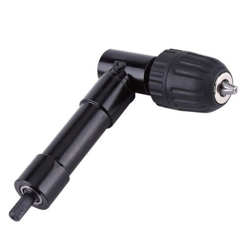 Mandrin à Angle Droit 90° Autoserrant, Mandrin Coude de Perceuse à Dégagement Rapide Embout Visseuse Renvoi d'angle Adaptateur de Foret de Mandrin Renvoi d'angle Droit pour Perceuse