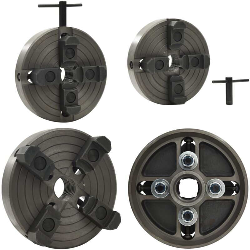 Mandrin à bois à 4 mâchoires connexion M33 acier noir 150x63 mm - mandrin à bois - mandrins à bois - Home & Living