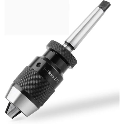 Mandrin auto-serrant avec mandrin MT2-B16 de 1 à 16 mm - Adaptateur de mandrin Morse - Mandrin rapide - Tête de perçage pour mandrin de tour - Serrage - Perceuse