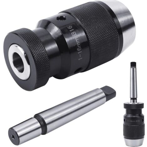 Mandrin auto-serrant B16 1-16 mm, adaptateur de mandrin de perçage, avec mandrin conique Mk2, mandrin de perçage de précision, pour serrage de mandrin rotatif, perceuse Mk2