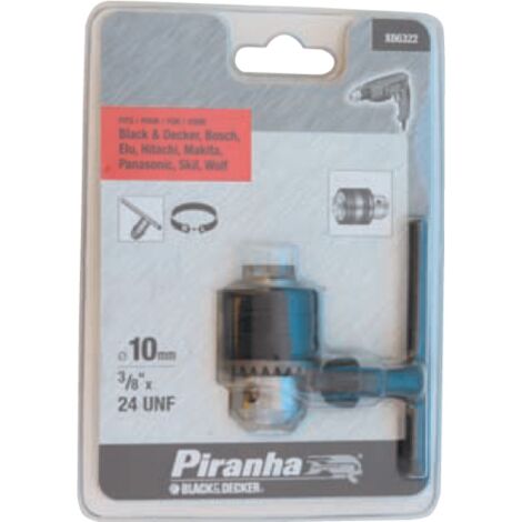 mandrin avec clA  en acier pour foret mm 10 F1 2x20 mm piranha X66320