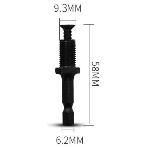 Mandrin de conversion autoserrant pour perceuse électrique, plage de serrage 2-13 mm, filetage 3/8-24 UNF, tige filetée hexagonale (Pôle-Simple)