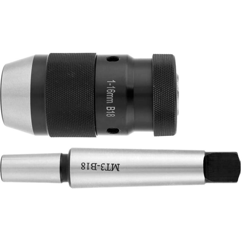 Prenfle - tonysa Mandrin de Forage Robuste, Mandrin Auto-Serrant sans Clé 1-16mm, 0,002 Précision, avec Arbre MT3-B18 pour perceuse, pour Perceuse à