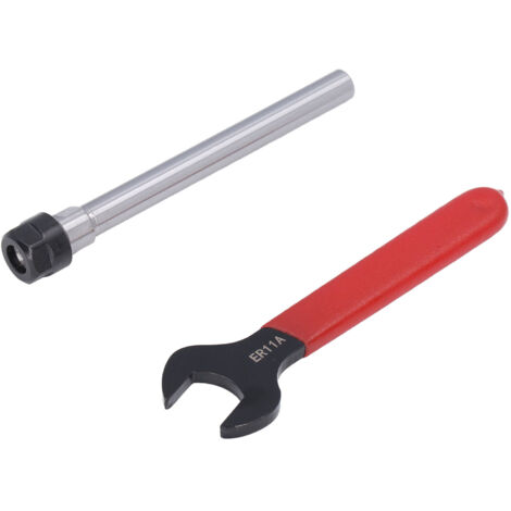 Mandrin de fraisage CNC ER11 avec extension de 100mm et clé, accessoire d'usinage pour queue droite C10-ER11A-100L