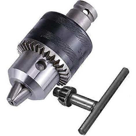 Mandrin de perçage de 1,5 à 13 mm avec clé pour clé à chocs pneumatique Adaptateur femelle pour douille carrée 1/2" Fixation 1/2-20UNF