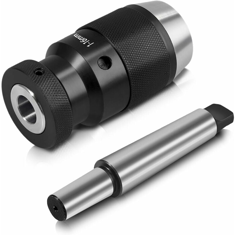 Mandrin de Perçage de Tour sans Clé 1-16mm à Serrage Automatique Super Précis MT2 -B16 Arbre pour Tour MK2