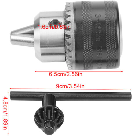 Mandrin de perçage Mini à clé 3-16mm avec clé pour perceuse électrique (filetage 1/2-20UNF)