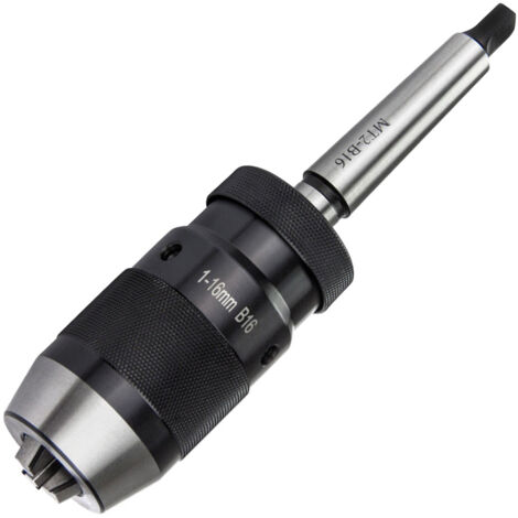 Mandrin de perçage sans clé B16 en acier autoserrant de 1 à 16 mm + arbre MT2-B16 pour perceuse à tour MK2