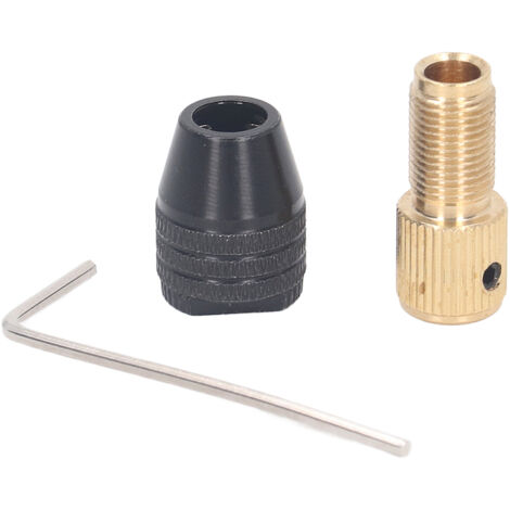 Mandrin de perceuse 3 mors auto-serrant avec tige d'extension droite et clé hexagonale pour outil rotatif, collet 2.0mm