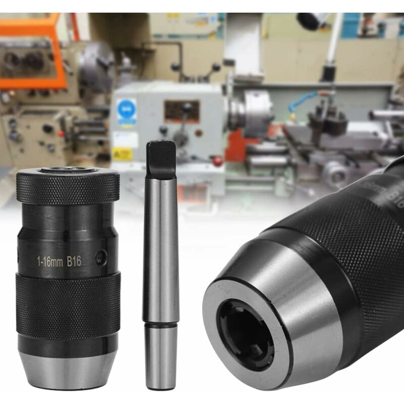 Ersandy - Mandrin de Perceuse Auto-serrant MT2-B16 1-16mm Mandrin Conique mk pour Perceuse à Tour cnc