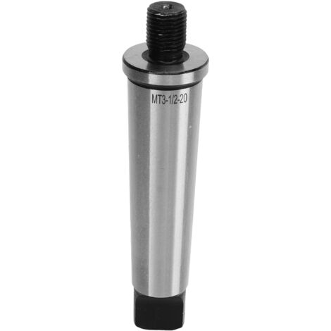 Mandrin de perceuse avec arbre MT3 et filetage 1/2-20, adaptateur en acier trempé pour perçage précis.