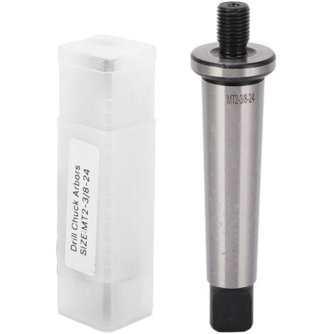 Mandrin de Perceuse avec Attache MT2 à Filetage 3/8-24, Adaptateur Conique Morse Durci pour Tour