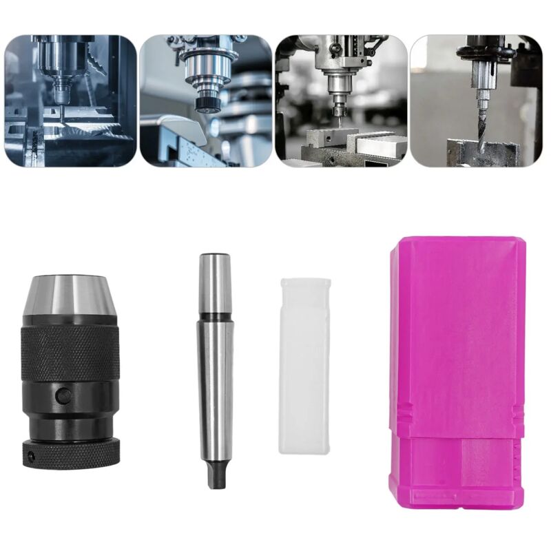 Mandrin de Perceuse de Tour sans Clé à Serrage Automatique en Acier MT2-B16 Arbor Live Center 1-13mm